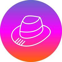 Fedora Line Gradient Circle Icon vector