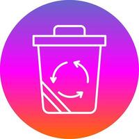 Recycle Bin Line Gradient Circle Icon vector