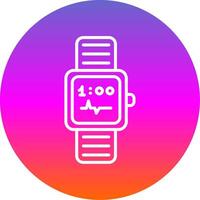 reloj línea degradado circulo icono vector