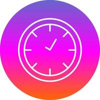 reloj línea degradado circulo icono vector