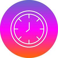 reloj línea degradado circulo icono vector