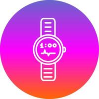 reloj línea degradado circulo icono vector