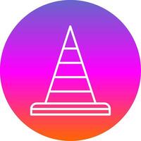 Traffic Cone Line Gradient Circle Icon vector