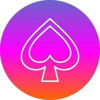 Spade Line Gradient Circle Icon vector