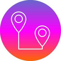 Map Line Gradient Circle Icon vector