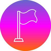 Flag Line Gradient Circle Icon vector
