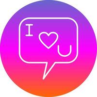 I Love You Line Gradient Circle Icon vector