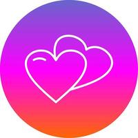 Hearts Line Gradient Circle Icon vector