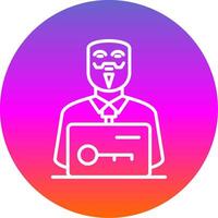 Anonymous Line Gradient Circle Icon vector