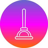 Plunger Line Gradient Circle Icon vector