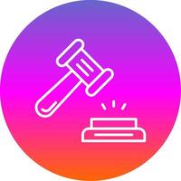 Hammer Line Gradient Circle Icon vector