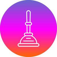 Plunger Line Gradient Circle Icon vector