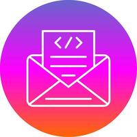 Envelope Line Gradient Circle Icon vector