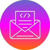 Envelope Line Gradient Circle Icon vector