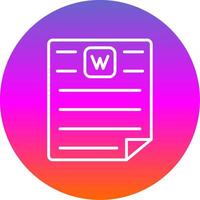 Word Line Gradient Circle Icon vector