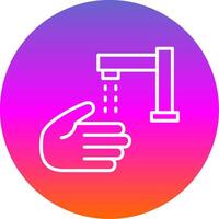 Hand Wash Line Gradient Circle Icon vector