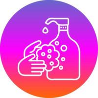 Hand Wash Line Gradient Circle Icon vector