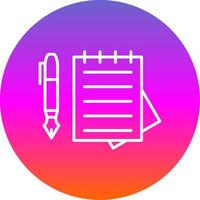 Documents Line Gradient Circle Icon vector