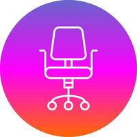 Chair Line Gradient Circle Icon vector