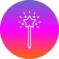 Magic Wand Line Gradient Circle Icon vector