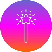 Magic Wand Line Gradient Circle Icon vector