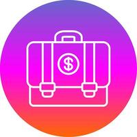 Suitcase Line Gradient Circle Icon vector
