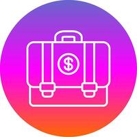 Suitcase Line Gradient Circle Icon vector