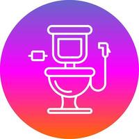 baño línea degradado circulo icono vector