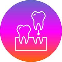 implantes línea degradado circulo icono vector