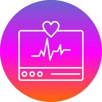 ECG Monitor Line Gradient Circle Icon vector