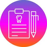 Dental Report Line Gradient Circle Icon vector