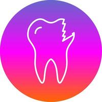 Broken Tooth Line Gradient Circle Icon vector