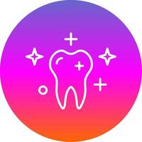 Clean Tooth Line Gradient Circle Icon vector