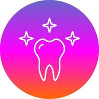 Healthy Tooth Line Gradient Circle Icon vector
