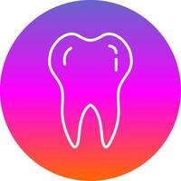 Tooth Line Gradient Circle Icon vector