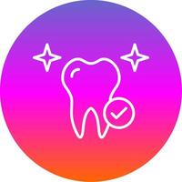 sano diente línea degradado circulo icono vector