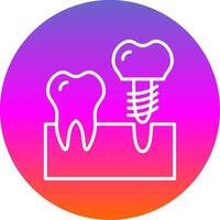 implantes línea degradado circulo icono vector