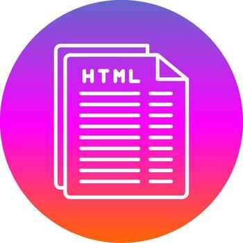 Html File Line Gradient Circle Icon vector