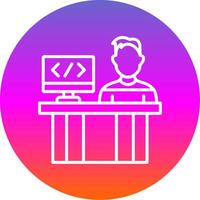 programador línea degradado circulo icono vector