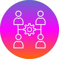 Team Management Line Gradient Circle Icon vector