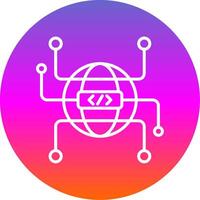 Globe Grid Line Gradient Circle Icon vector