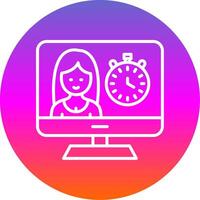 Timer Line Gradient Circle Icon vector