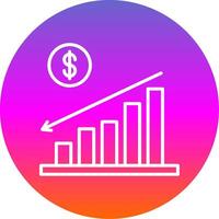 Burndown Line Gradient Circle Icon vector