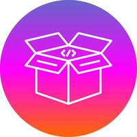 Open Box Line Gradient Circle Icon vector
