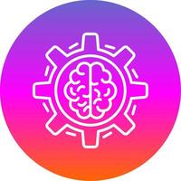 Machine Learning Line Gradient Circle Icon vector