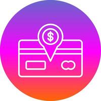 Direct Debit Line Gradient Circle Icon vector