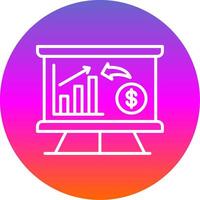 Income Chart Line Gradient Circle Icon vector