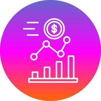 Investment Line Gradient Circle Icon vector