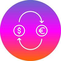 Exchange Money Line Gradient Circle Icon vector