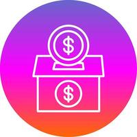 Donation Line Gradient Circle Icon vector